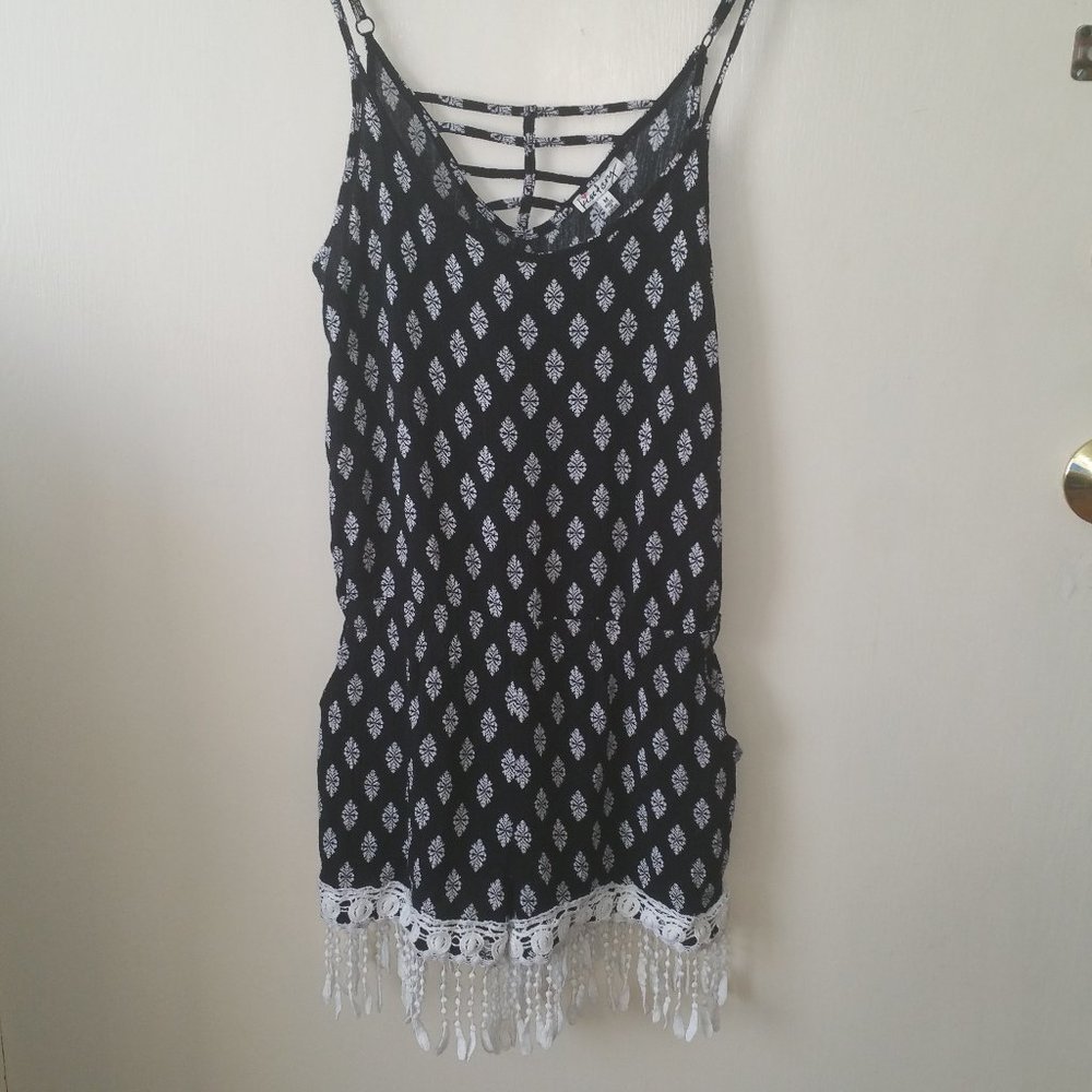 Kiss & Cry black pull-on romper